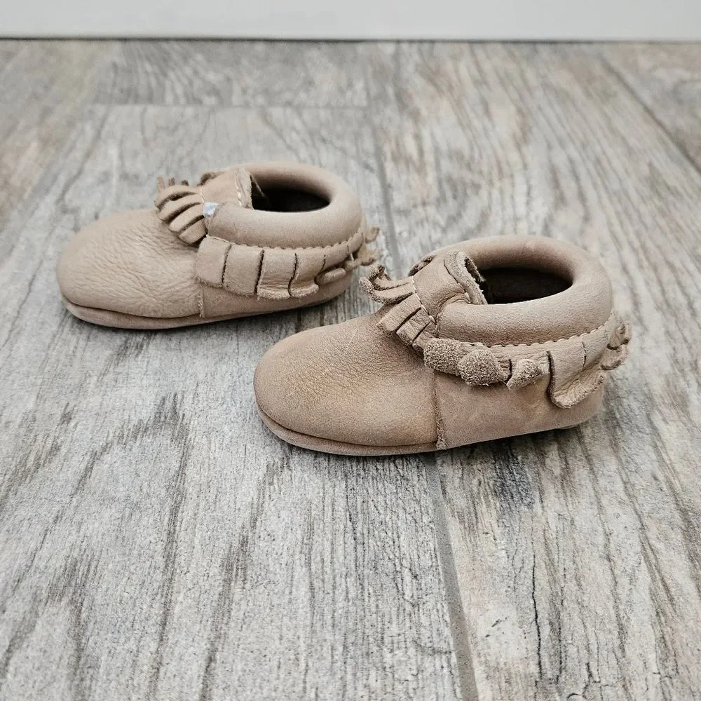 Freshly Picked Weatherd Brown Moccasin Baby Shoes 6-12 Months